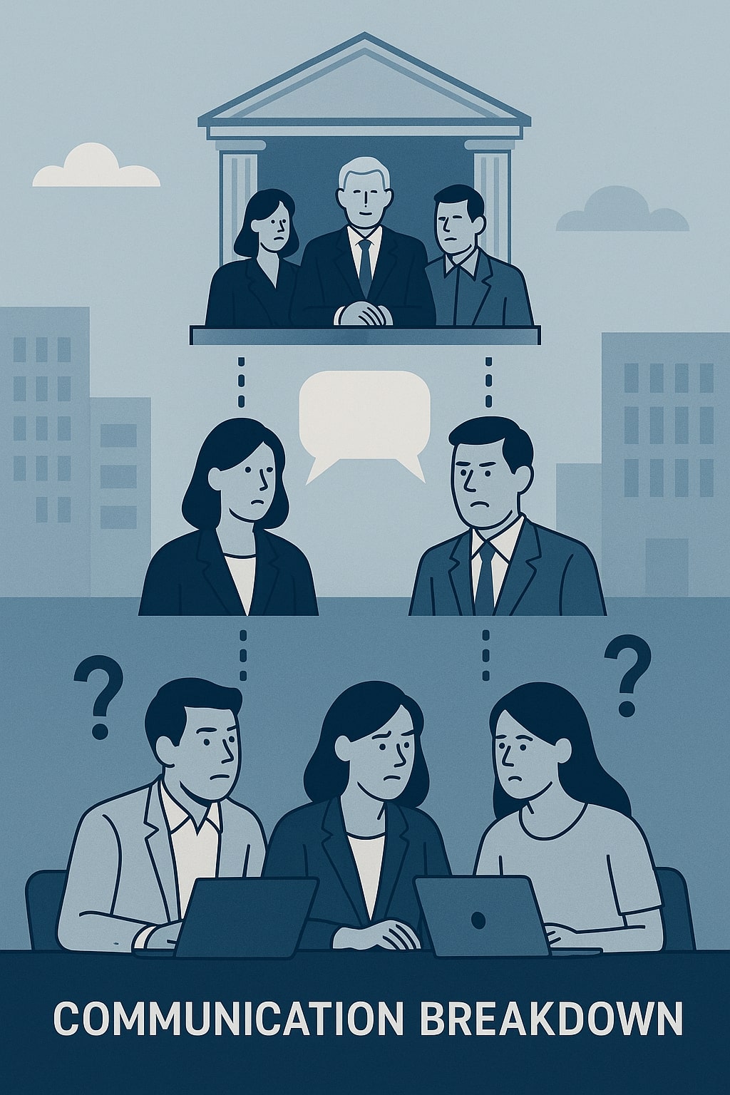 When Communication Breaks Down on the Way Down